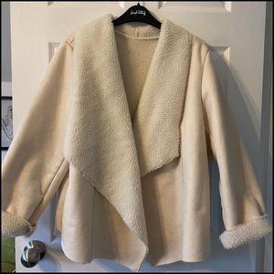 Sherpa/Suede Spring Coat